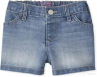 🩳 baby and toddler girls denim shortie shorts from the children's place логотип