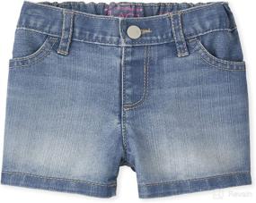 img 4 attached to 🩳 Baby and Toddler Girls Denim Shortie Shorts from The Children's Place