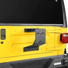 img 3 attached to 🔧 Hooke Road Wrangler Tailgate Spare Tire Carrier Mount | Textured Steel | Compatible with Jeep Wrangler YJ TJ LJ Models 1987-2006