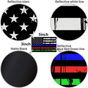 img 3 attached to 🚓 Creatrill Reflective Tattered Thin Blue Red Green Line Decal Matte Black – 3 Packs 3x5 in. American USA Flag Decal Stickers: Show Your Support for Police, Fire Officers, Military Troops on Cars, Trucks, Hard Hats!