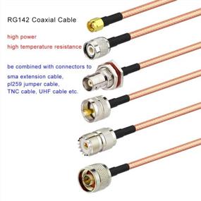 img 1 attached to Высокопроизводительный 50-футовый коаксиальный кабель RG142 с двойным экранированием для авиационных антенн связи и радиолюбителей