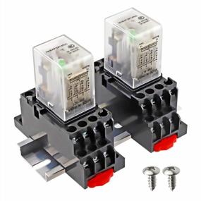img 4 attached to Electromagnetic Power Relay With LED Indicator, DIN Rail, 14 Pin 4PDT, 5A Coil And Base - BNYZWOT HH54P DC 12V (2Pcs)