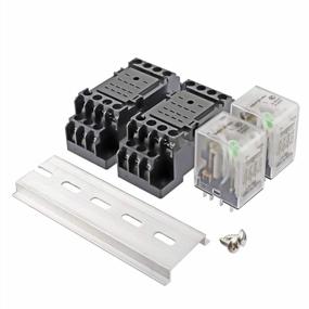 img 1 attached to Electromagnetic Power Relay With LED Indicator, DIN Rail, 14 Pin 4PDT, 5A Coil And Base - BNYZWOT HH54P DC 12V (2Pcs)