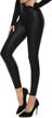 women's faux leather leggings high waist workout tights yoga pants stretch coated pleather logo
