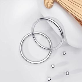 img 2 attached to 316L Surgical Steel Hinged Nose Rings Hoop With Zircon - 16G Body Piercing, Lip Rings, Cartilage Rook Diameter 6Mm 8Mm 10Mm