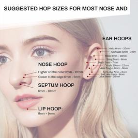 img 1 attached to 316L Surgical Steel Hinged Nose Rings Hoop With Zircon - 16G Body Piercing, Lip Rings, Cartilage Rook Diameter 6Mm 8Mm 10Mm