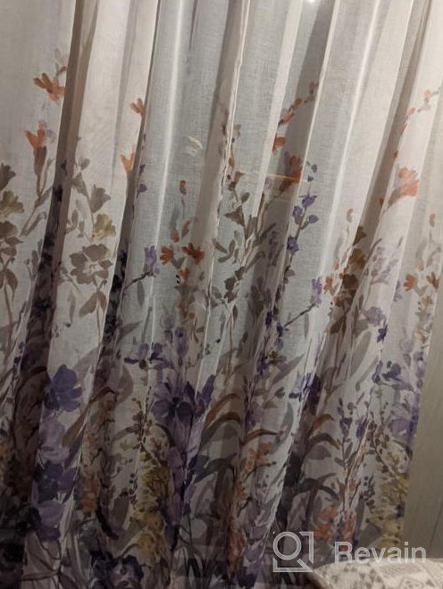 img 1 attached to Set Of 2 Kotile Floral Sheer Curtain Panels With Rod Pocket For Bedroom, Printed Voile Sheer Drapes With Red And Pink Blossom Design, 52 X 84 Inches review by Junior Rojas