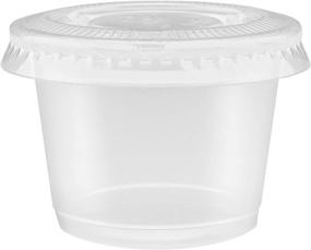 img 1 attached to 🍽️ 100-Pack of 1-oz Clear Plastic Jello Shot Cups Container with Leak-Proof Snap-On Lids – Compact Small Shot Cups – Versatile Food Storage Containers for Portion Control, Sauces, Spices, Liquids, Dips,