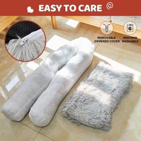 img 1 attached to 🐶 Sagging Calming Couch Protector Pet Bed: Soft Plush Dog Sofa Mat Cover for Furniture with Removable Washable Cover