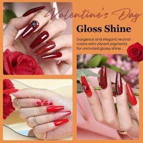 img 1 attached to 21 Color Gel Nail Polish Set With Orange Green Red Solid, Nude Brown Glitter Pudding Upgraded Crème Manicure Palette Soak Off LED DIY Valentine'S Day Gift Kit - Includes Brush