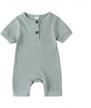 newborn baby boy/girl onesie bodysuit jumpsuit outfit - ciycuit solid ribbed romper clothes logo