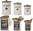 primitives by kathy farmhouse tin canisters for sugar, coffee, and flour storage logo