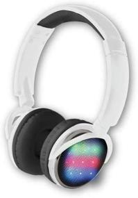 img 3 attached to 🎧 iHip Multicolor Flashing LED Wireless Light-Up Headphones - Enhanced Bass and Quality Sound | Sweatproof Bluetooth 5.0V+EDR Headsets with Mic for Sports, Work, Running, Travel, Gym - White