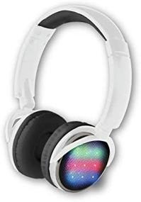 img 2 attached to 🎧 iHip Multicolor Flashing LED Wireless Light-Up Headphones - Enhanced Bass and Quality Sound | Sweatproof Bluetooth 5.0V+EDR Headsets with Mic for Sports, Work, Running, Travel, Gym - White