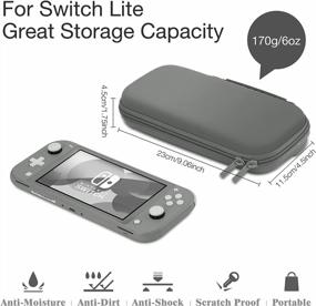 img 3 attached to Чехол HEYSTOP для переноски, совместимый с Nintendo Switch Lite, портативный защитный чехол для Switch Lite с хранилищем для консоли Nintendo Switch Lite и аксессуаров (серый)