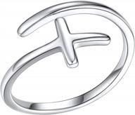 кольцо prosilver из стерлингового серебра 925 пробы с боковым крестом, регулируемое штабелируемое кольцо для подростков, минималистичный браслет для женщин логотип