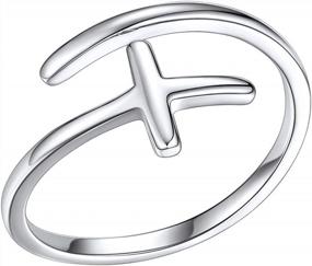 img 4 attached to Кольцо PROSILVER из стерлингового серебра 925 пробы с боковым крестом, регулируемое штабелируемое кольцо для подростков, минималистичный браслет для женщин