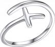 925 sterling silver prosilver side cross ring adjustable stackable teen minimalist knuckle band for women logo