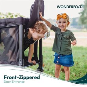 img 1 attached to 👶 WONDERFOLD W2 Original Double Stroller Wagon | 2 High Face-to-Face Seats | 5-Point Harnesses | Easy-Access Front Zipper Door | Removable UV-Protection Canopy | Poppy Red (Original)