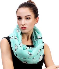 img 4 attached to Lina Lily Penguin Infinity Womens Women's Accessories via Scarves & Wraps