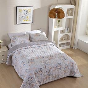 img 3 attached to Add Romance To Your Bedroom With ABREEZE Vintage Flora Print Quilt Set - 100% Cotton Reversible Bedding Coverlet And Bedspread Set With Peony Flora Design - Queen Size (3 Piece Set)