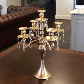 img 2 attached to Gold Plated 5-Arm Taper Candle Holder Candelabra - Allgala 18 Candlestick
