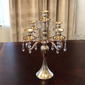 img 1 attached to Gold Plated 5-Arm Taper Candle Holder Candelabra - Allgala 18 Candlestick