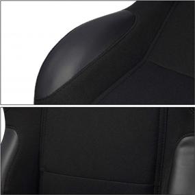 img 2 attached to ModifyStreet 1 Pair Universal Black Pineapple Fabric/PVC Leather Racing Seats