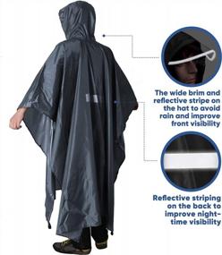 img 3 attached to Anyoo Waterproof Rain Poncho Lightweight Reusable Hiking Hooded Coat Jacket For Outdoor Activities