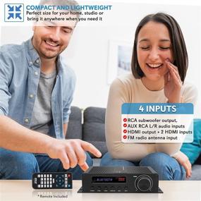 img 3 attached to 🔊 Powerful 100W 5 Channel Wireless Bluetooth Home Audio Amplifier for Home Theater, Surround Sound Receiver with HDMI, AUX, FM Antenna Inputs, Subwoofer Speaker Input, and 12V Adapter - Pyle PFA540BT