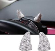 🔥 ygmoner silver bling devil horn car interior decoration - car truck helmet motorcycle accessory with sticker логотип