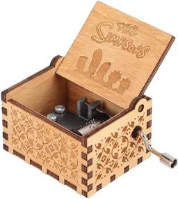 img 4 attached to FTVOGUE Hand Crank Carved Plywood Music Box Wooden Engraved Musical Toy Crafts Home Decor Gift For Kids And Music Lovers (#2: The Simpsons)