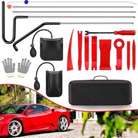 img 4 attached to 🔧 19PCS Professional Car Tool Kit for Emergency Automotive Repairs - Includes Long Reach Grabber Tool, Air Wedge Bag Pump, Non Marring Wedge, Noose Tool, Auto Trim Removal Tool Set for Cars, Trucks, and RVs