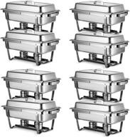 8 quart stainless steel chafing dishes set - perfect for catering & buffet parties! logo