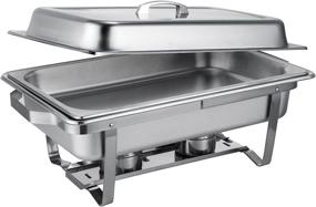 img 1 attached to 8 Quart Stainless Steel Chafing Dishes Set - Perfect For Catering & Buffet Parties!