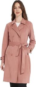 img 4 attached to Leather Breasted Lightweight Overcoat Outwear Women's Clothing - Coats, Jackets & Vests