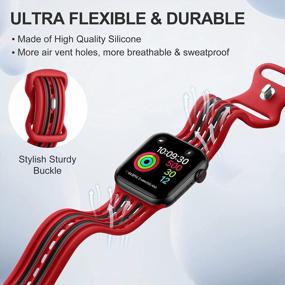 img 3 attached to Maledan Unique Designer Bands Compatible With Apple Watch Band 38Mm 40Mm 41Mm 42Mm 44Mm 45Mm 49Mm Women Men, Breathable Sport Strap Replacement For IWatch Ultra Series 8 7 6 5 4 3 2 1 SE SE2 Band