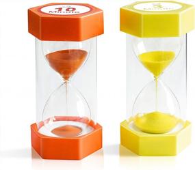 img 4 attached to XINBAOHONG Sand Timers - Set Of 2 For Kids Games, Home, Kitchen, And Classroom Use - 3 Minutes And 10 Minutes Hourglass Timer Clocks