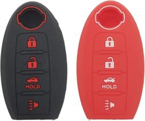 img 4 attached to 2 шт. резиновый силиконовый пульт дистанционного брелока крышка Keyless Protector сумка держатель для Nissan Altima Maxima Murano Armada Gt-R Sentra Altima Rogue Pathfinder