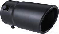 black coated stainless steel car exhaust tip - fits 1.75 to 2.5 inch tail pipe diameter - muffler tips in stylish black finish logo