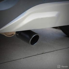 img 1 attached to Black Coated Stainless Steel Car Exhaust Tip - Fits 1.75 to 2.5 Inch Tail Pipe Diameter - Muffler Tips in Stylish Black Finish