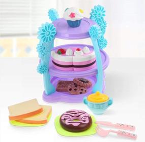 img 3 attached to 35-Piece Kids Tea Set - Perfect For Pretend Play Tea Parties With Boys & Girls | Includes Full Tea Set, Pastries, Cake Stand & More!