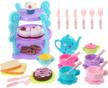35-piece kids tea set - perfect for pretend play tea parties with boys & girls | includes full tea set, pastries, cake stand & more! logo