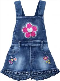 img 2 attached to Adorable And Functional: Adjustable Short Overalls For Little & Big Girls By Peacolate