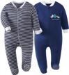 cotton footed toddler pajamas for boys and girls with loose fit and long sleeves logo