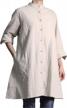 women's cotton linen tunic dress button up jacket with pockets for women logo