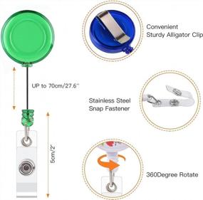 img 2 attached to 6 Pcs Retractable Badge Reels Holders Clip For ID Card Holder, Multicolor-B, Durable School Office Supplies And Nurses Badge Reel