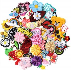 img 4 attached to Transform Your Clothes With AXEN 60PCS Embroidered Iron On Patches - Perfect For Adding Fun And Unique Finesse To Jackets, Hats, Jeans, And More!