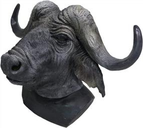 img 3 attached to Latex Realistic Latex Bull Cow Animal Head Mask, Animal Head Fancy Dress Carnival Party Black