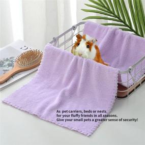 img 1 attached to 🔥 Medium Soft Blankets for Guinea Pigs, Fleece Cage Liners for Hamsters, Bedding Mats for Small Animals, Bathe Towels (Pack of 5)